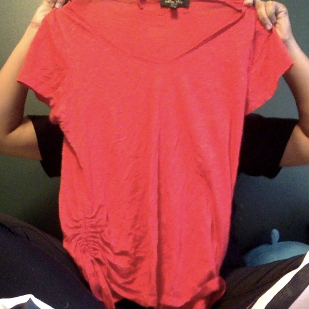 Red short sleeved shirt
